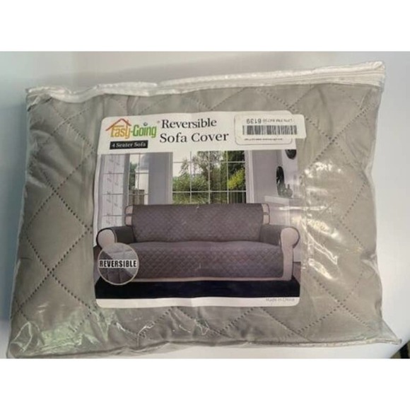 Easy Going Reversible Sofa Cover-Anti-Slip Foams-Elastic Straps-Machine Washable - Picture 3 of 3